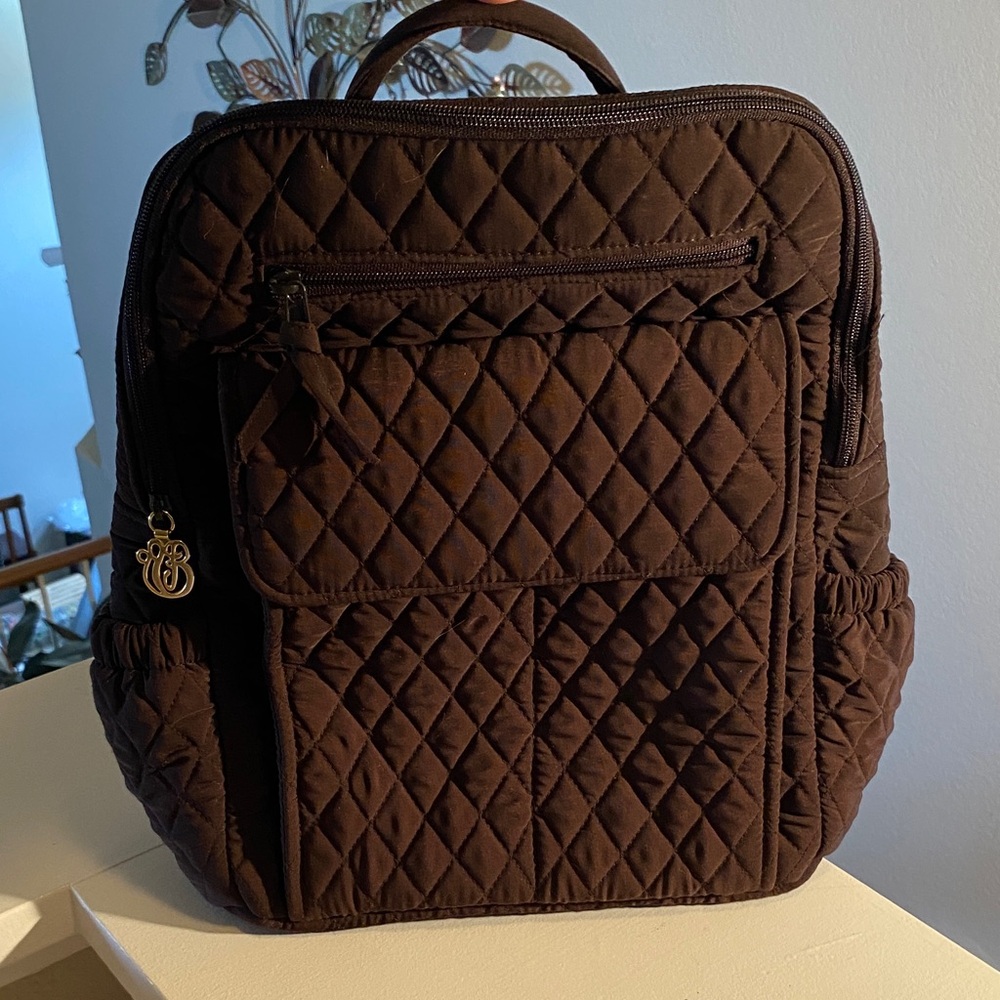 Vera Bradley Quilted Backpack in Brown